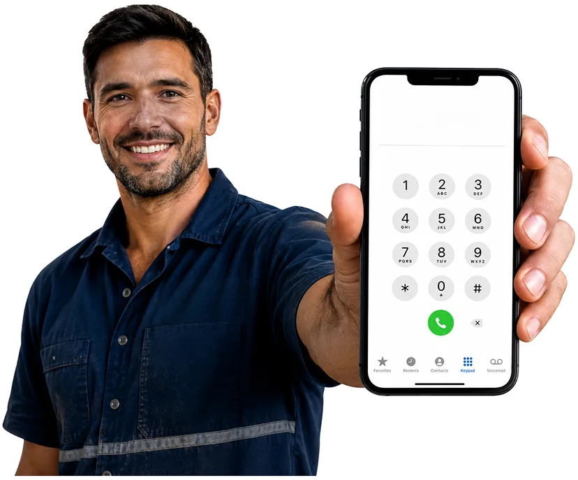 Our plumber taking a booking call for Willoughby